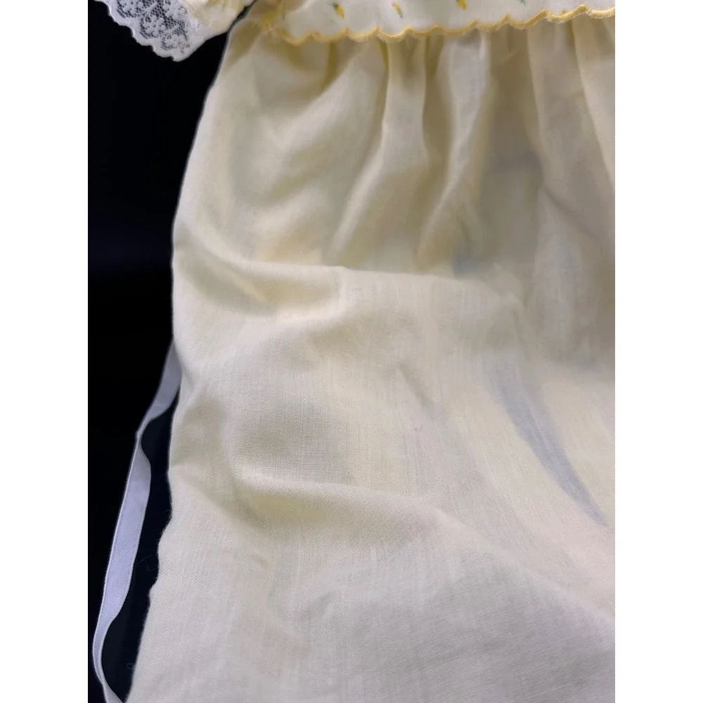 Cabbage Patch Kids Preemie Yellow Tulips Gown Dress Girl Vtg 1980s White READ